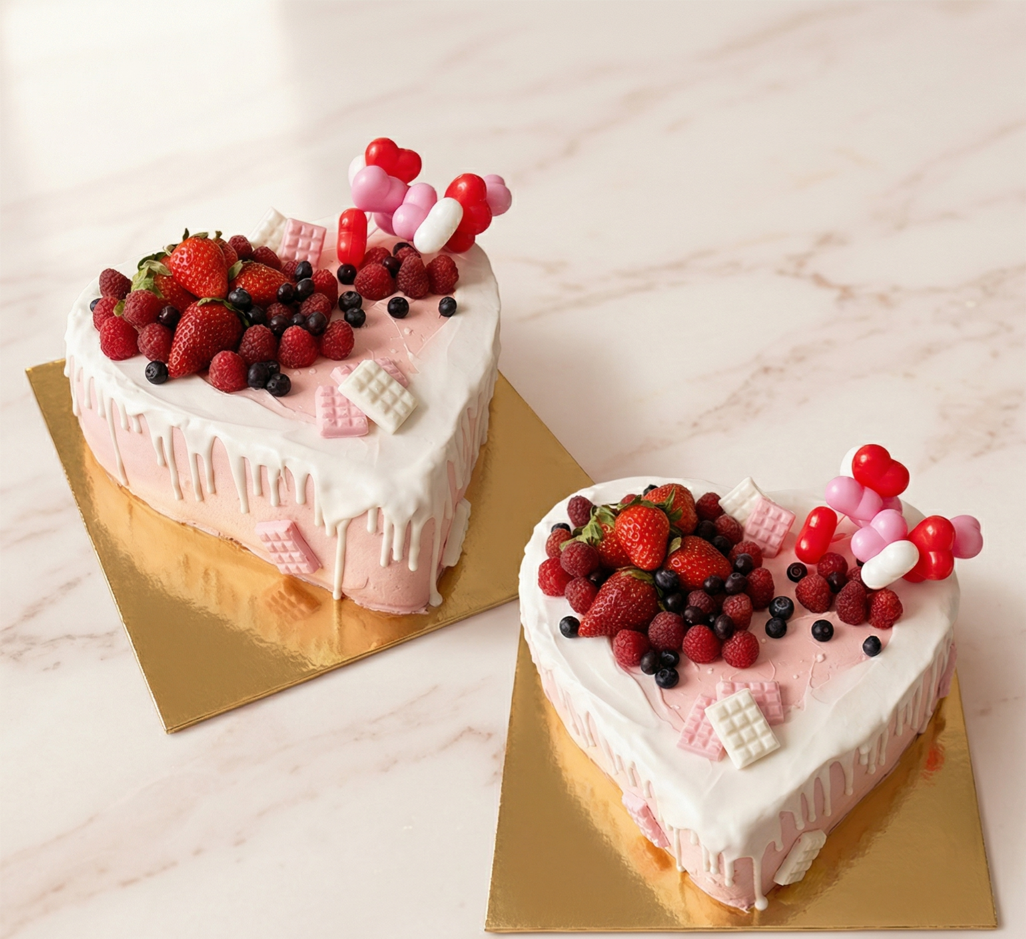 Duo d'Entremets Cœurs Passionnément Fruits Rouges